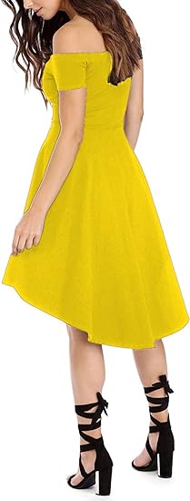 Cocktail Skater Dress Yellow