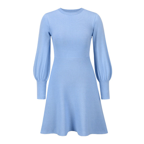 Fashion Elegant Dress Slim Fit Slim Blue