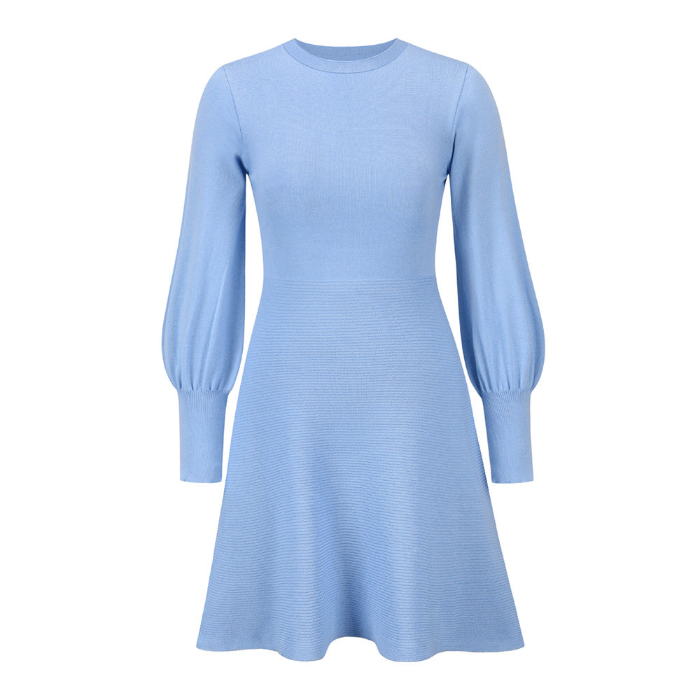 Fashion Elegant Dress Slim Fit Slim Blue